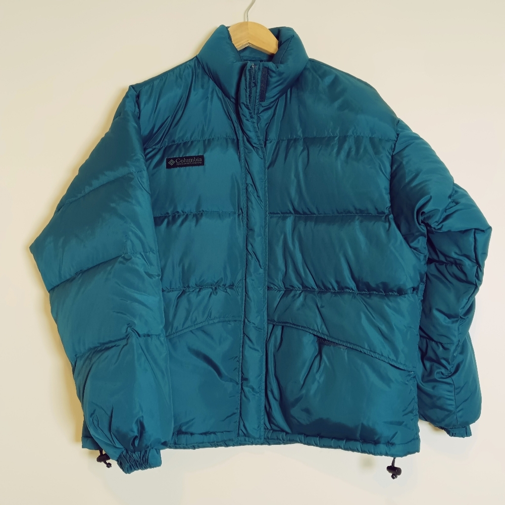 Vintage Womens Columbia Sportswear Down Puffer Teal & Purple